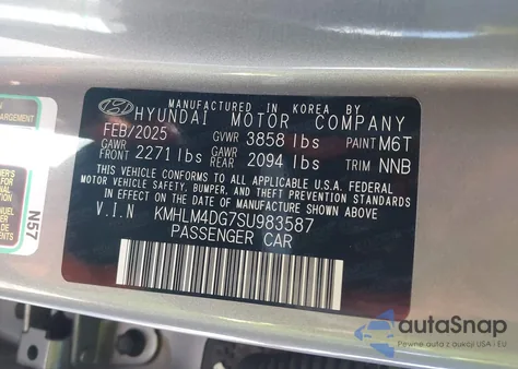 2025 Hyundai Elantra Sel Sport из США, поврежденный, VIN KMHLM4DG7SU983587